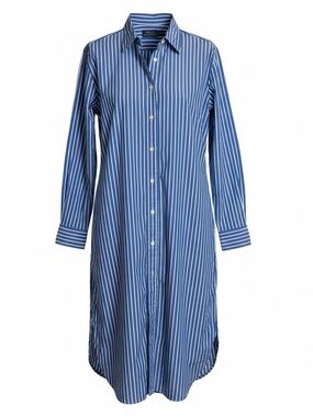 Polo by Ralph Lauren Blue and White Striped Button-Down Shirt Dress size 0